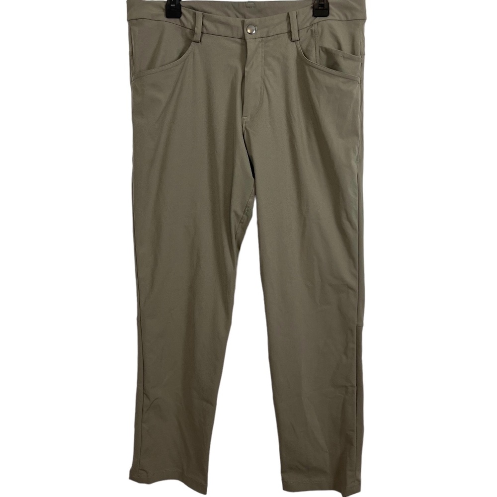 LULULEMON ATHLETICA Taupe Tan Moisture Wicking Flat Front Athletic Pants…